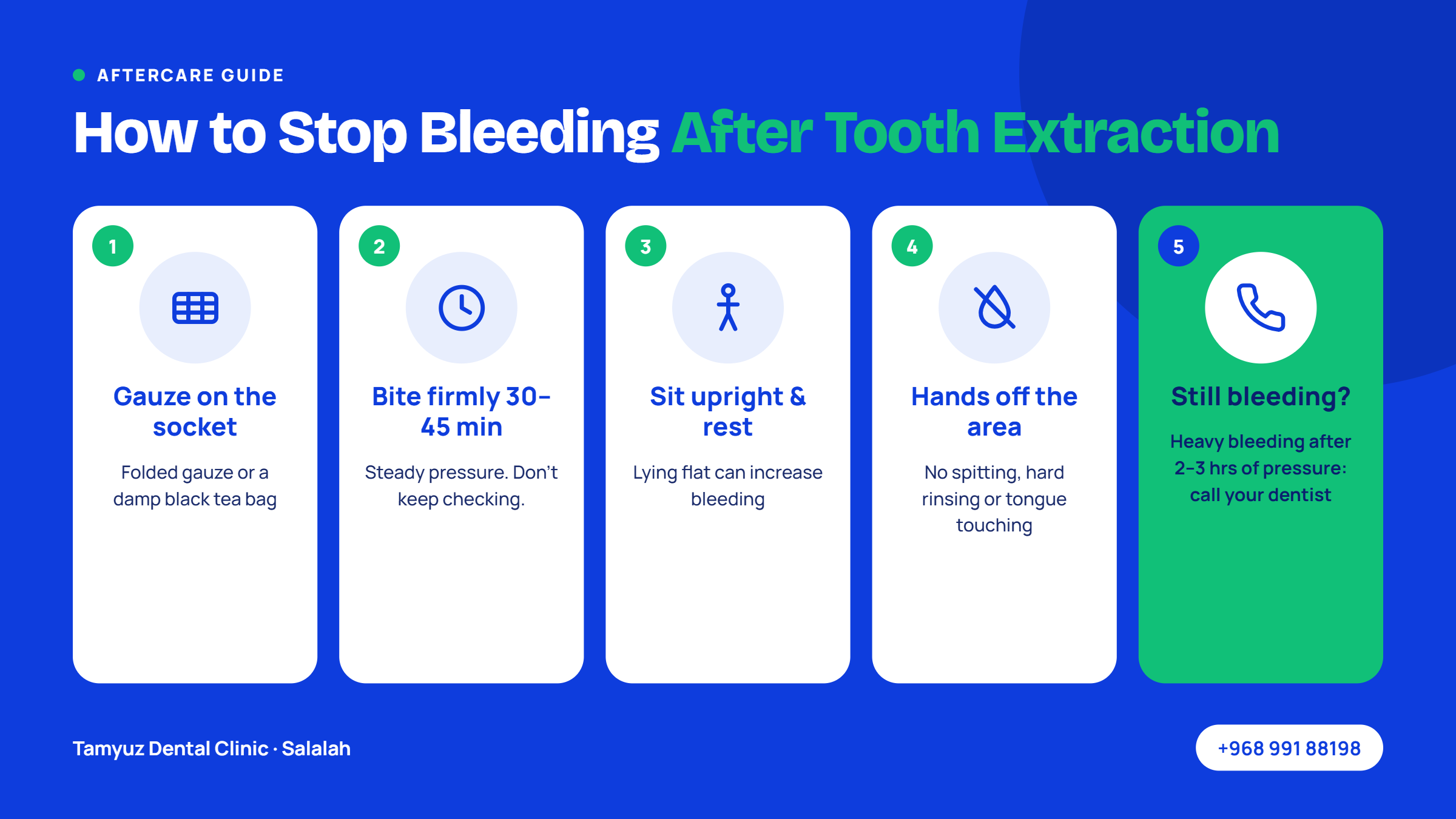 stop bleeding after tooth extraction